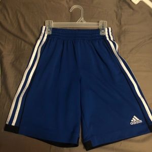 Adidas navy shorts. Gently worn. Youth lg (10-12)